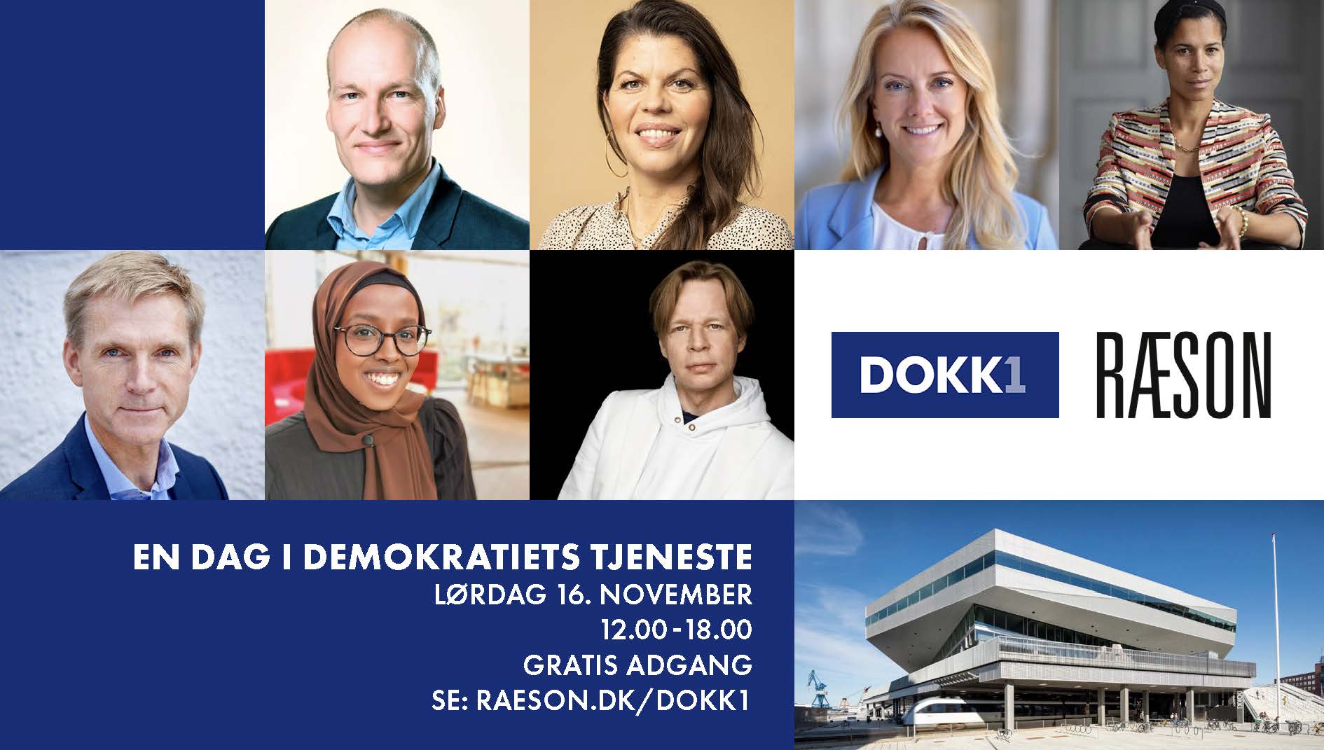 PREMIERE LØRDAG 16. NOVEMBER: En dag i demokratiets tjeneste – 13.00-18.00 på DOKK1 med gratis adgang